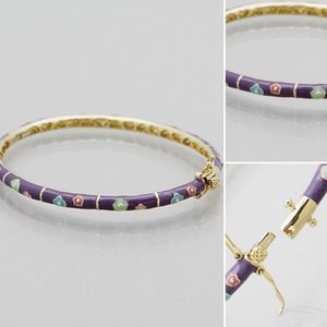 ✅NEW ARRIVAL➡️Purple Enamel 14k Gold Plated Bangle